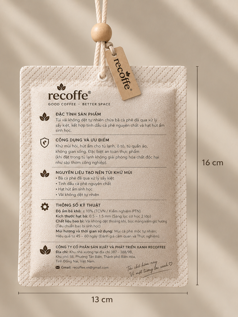 Túi khử mùi cà phê tự nhiên Recoffe - Ảnh 3